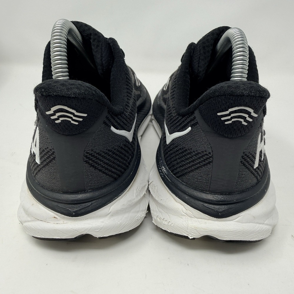 Hoka One One Womens Clifton 9 Size 7.5B Running Shoes 1127896 BWHT Black White - Picture 5 of 10